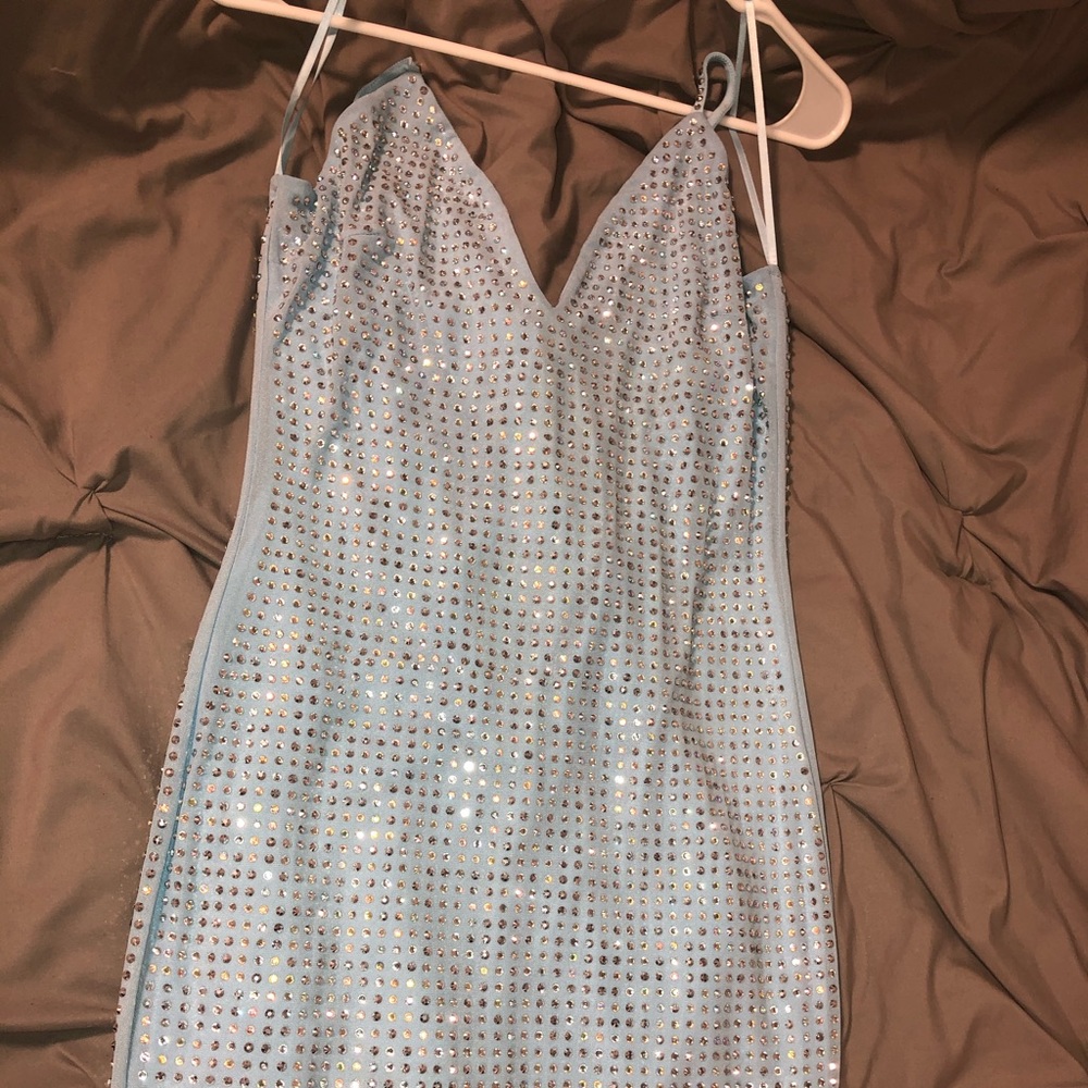 Blue Akira rhinestone dress